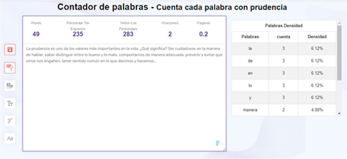 Crear contenido compatible con SEO - Contador de palabras