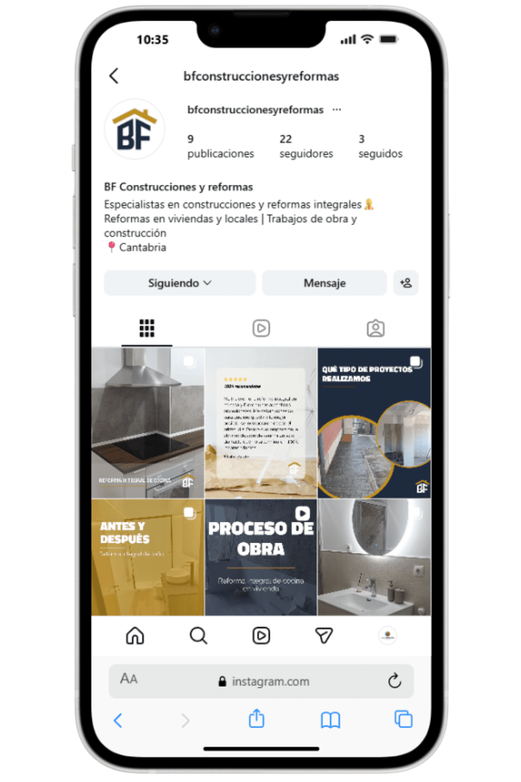 Redes Sociales BF Construcciones y Reformas