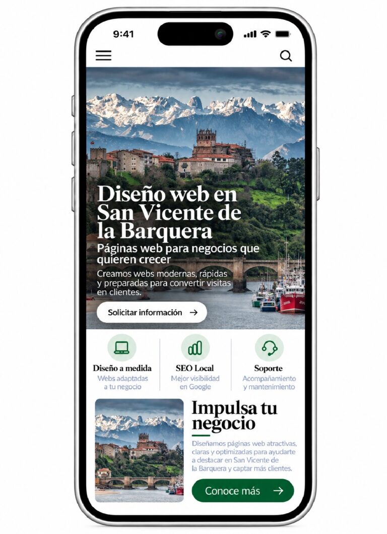 diseño de paginas web en san vicente de la barquera